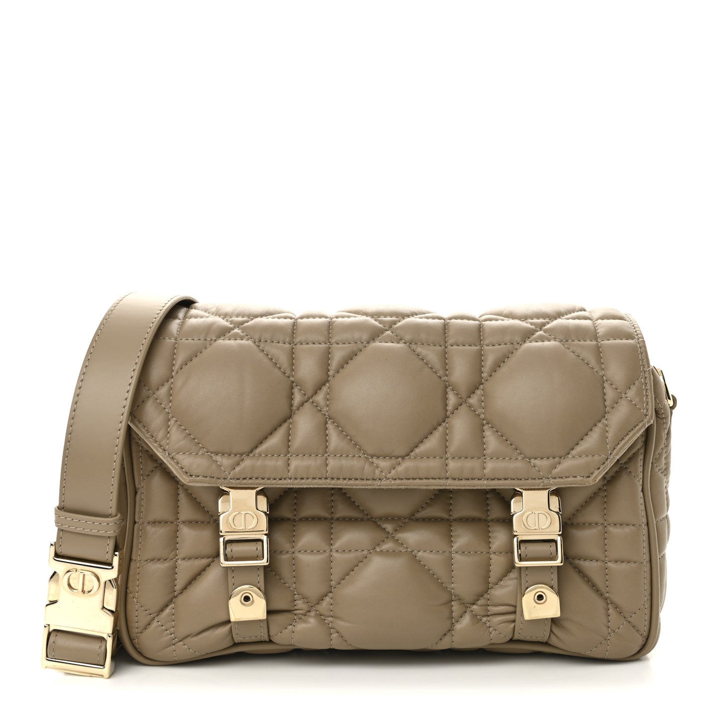 Calfskin Macrocannage Small Diorcamp Messenger Sand