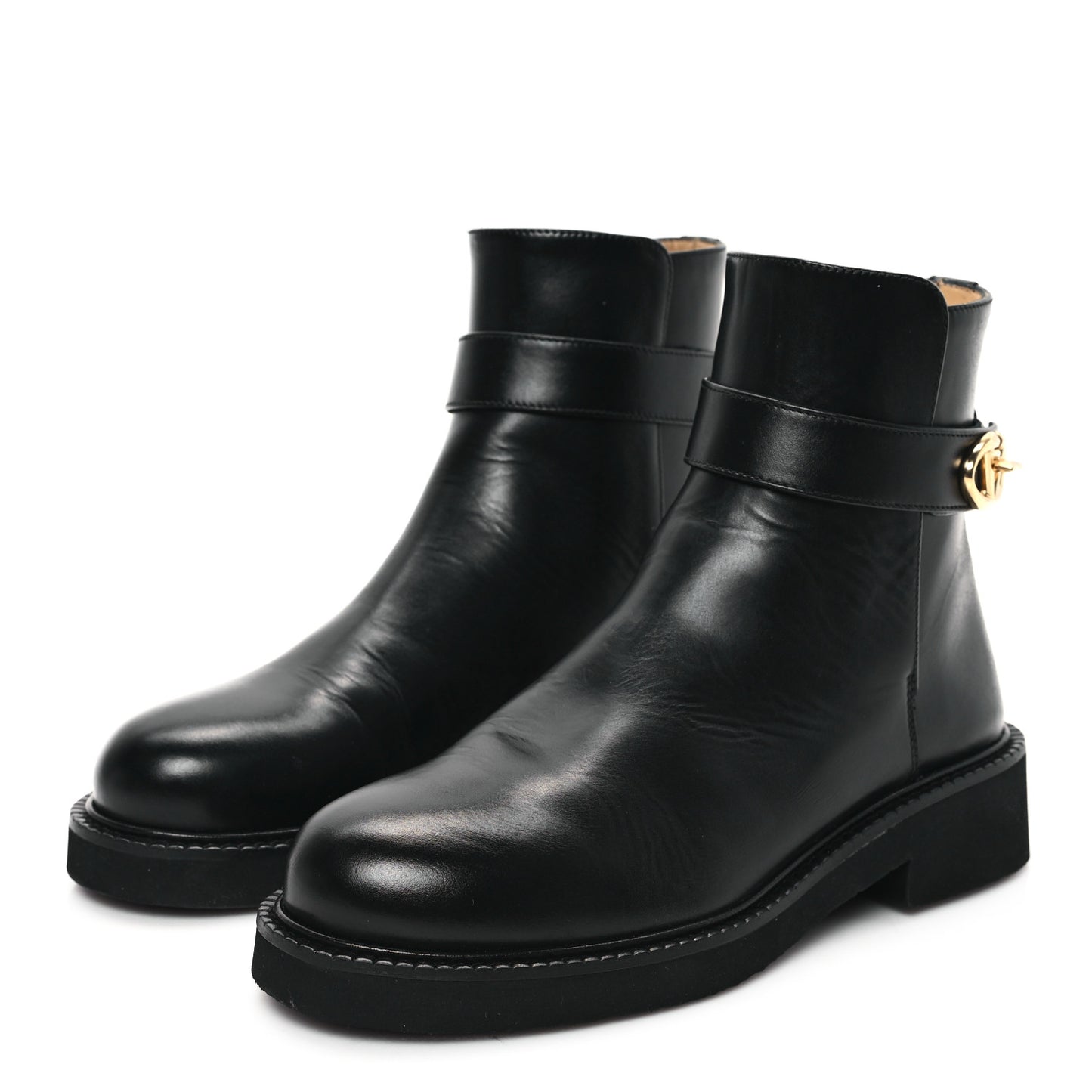 Calfskin VLogo Locker 40mm Ankle Boots 36 Black