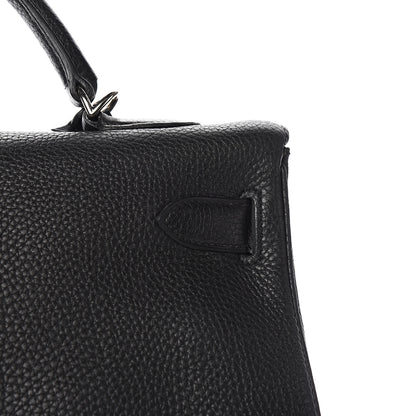 Hermes Taurillon Clemence Retourne Kelly 40 Black 32 of 34