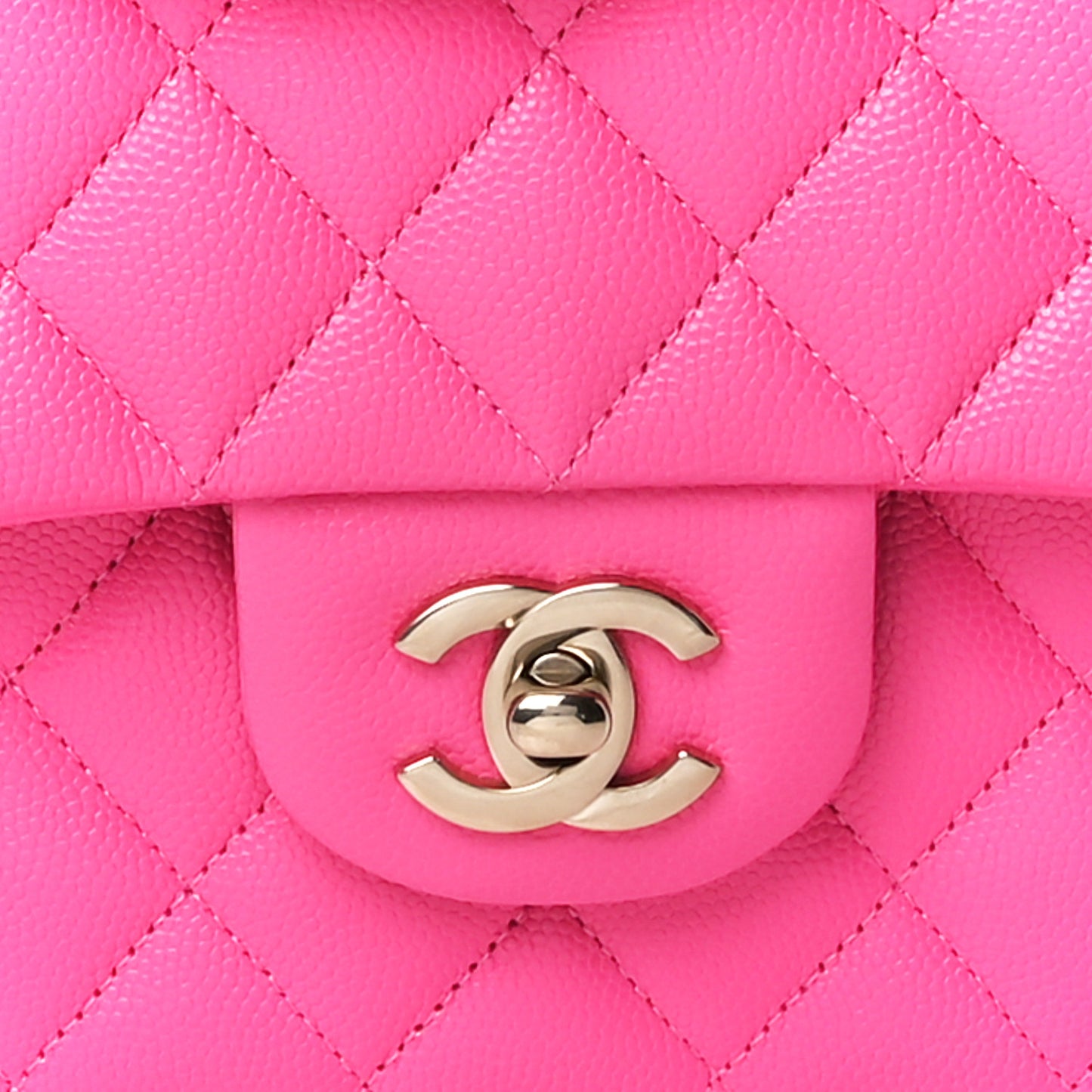 Caviar Quilted Medium Double Flap Pink