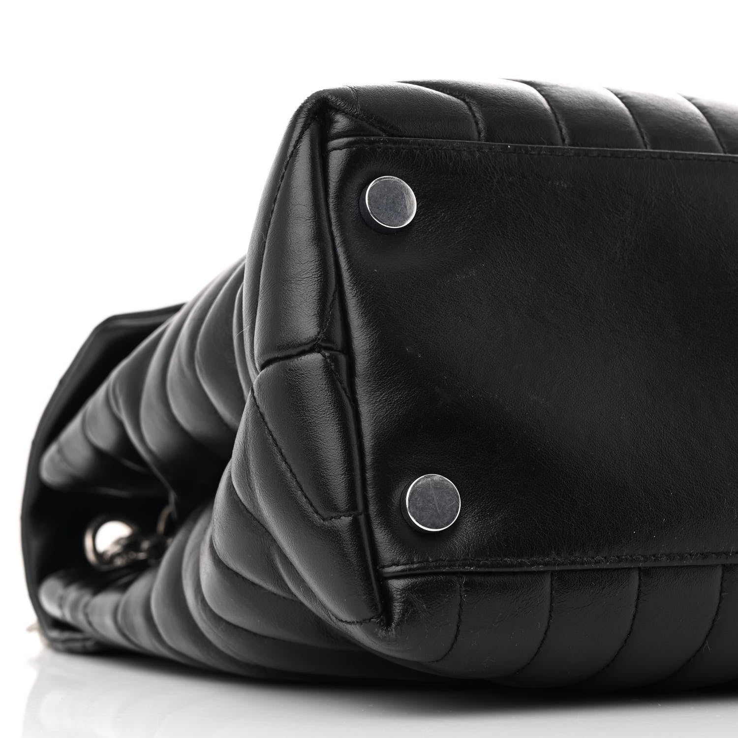 Saint Laurent Calfskin Y Quilted Monogram Large Loulou Chain Satchel Black 10 of 11