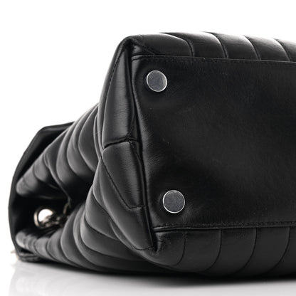 Saint Laurent Calfskin Y Quilted Monogram Large Loulou Chain Satchel Black 10 of 11