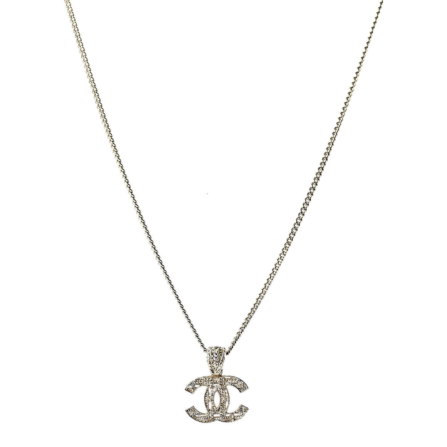 Tweed Effect CC Necklace Gold