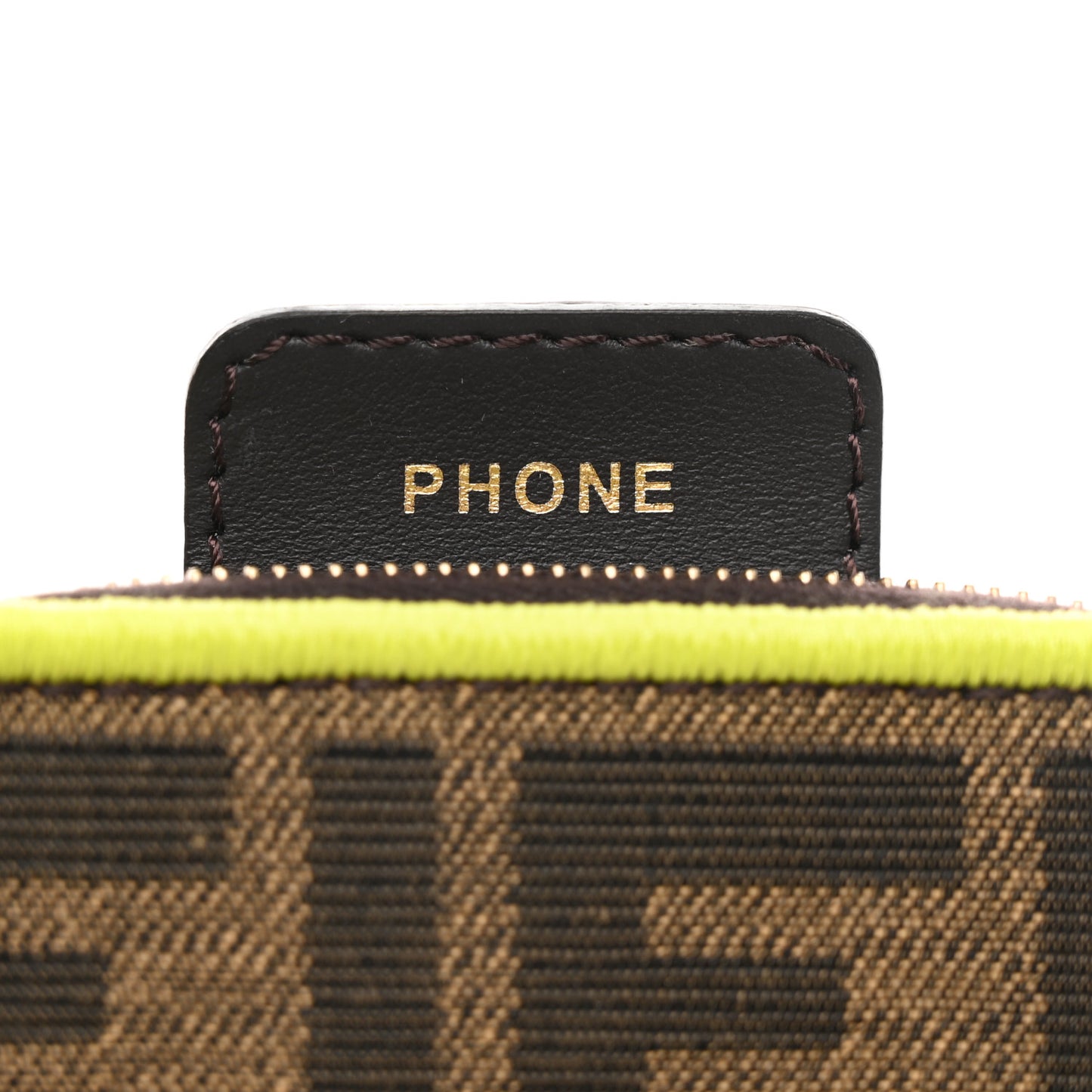 Fabric Jacquard FF 1974 Cell Pocket Strap You Tobacco Moro Giallo Fluo