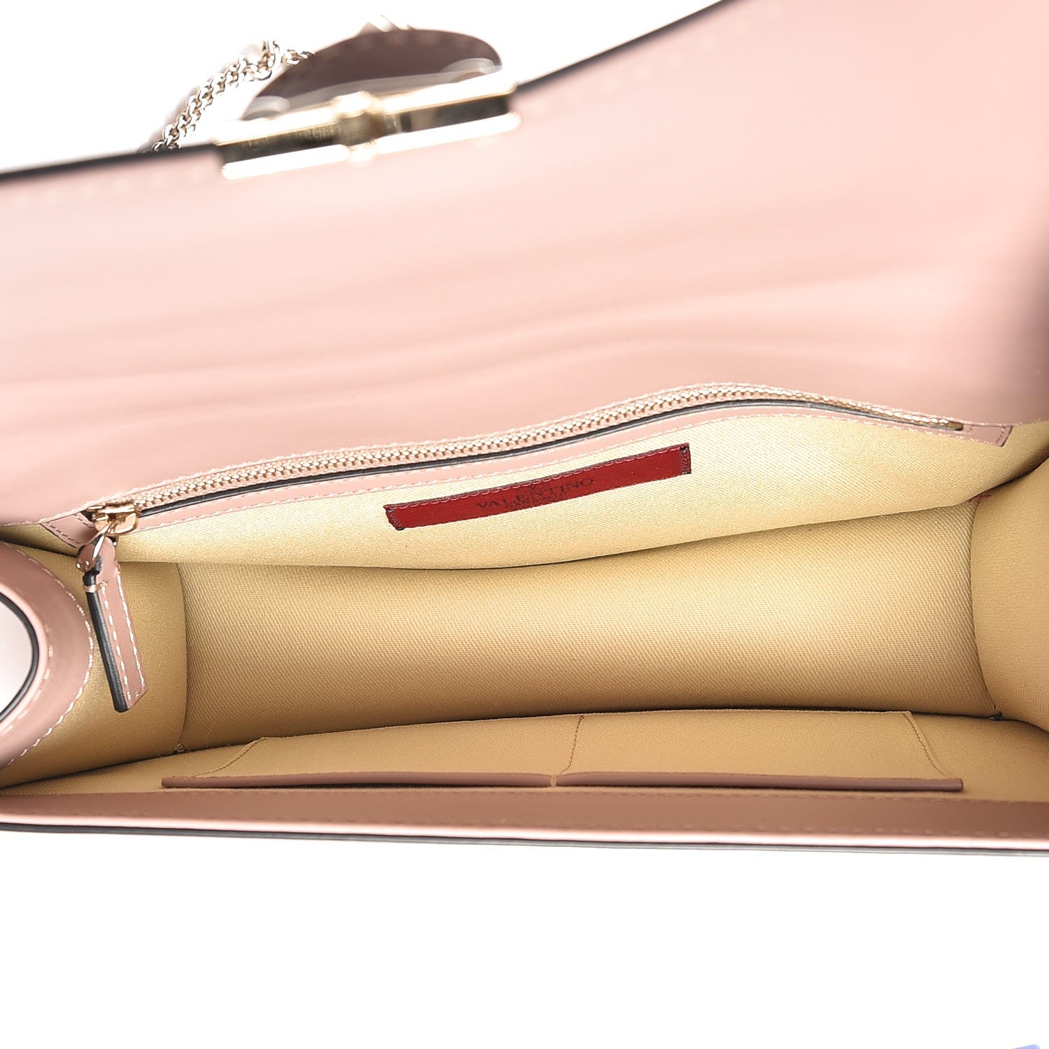Valentino Garavani Vitello Medium Glam Lock Rockstud Flap Poudre 5 of 7
