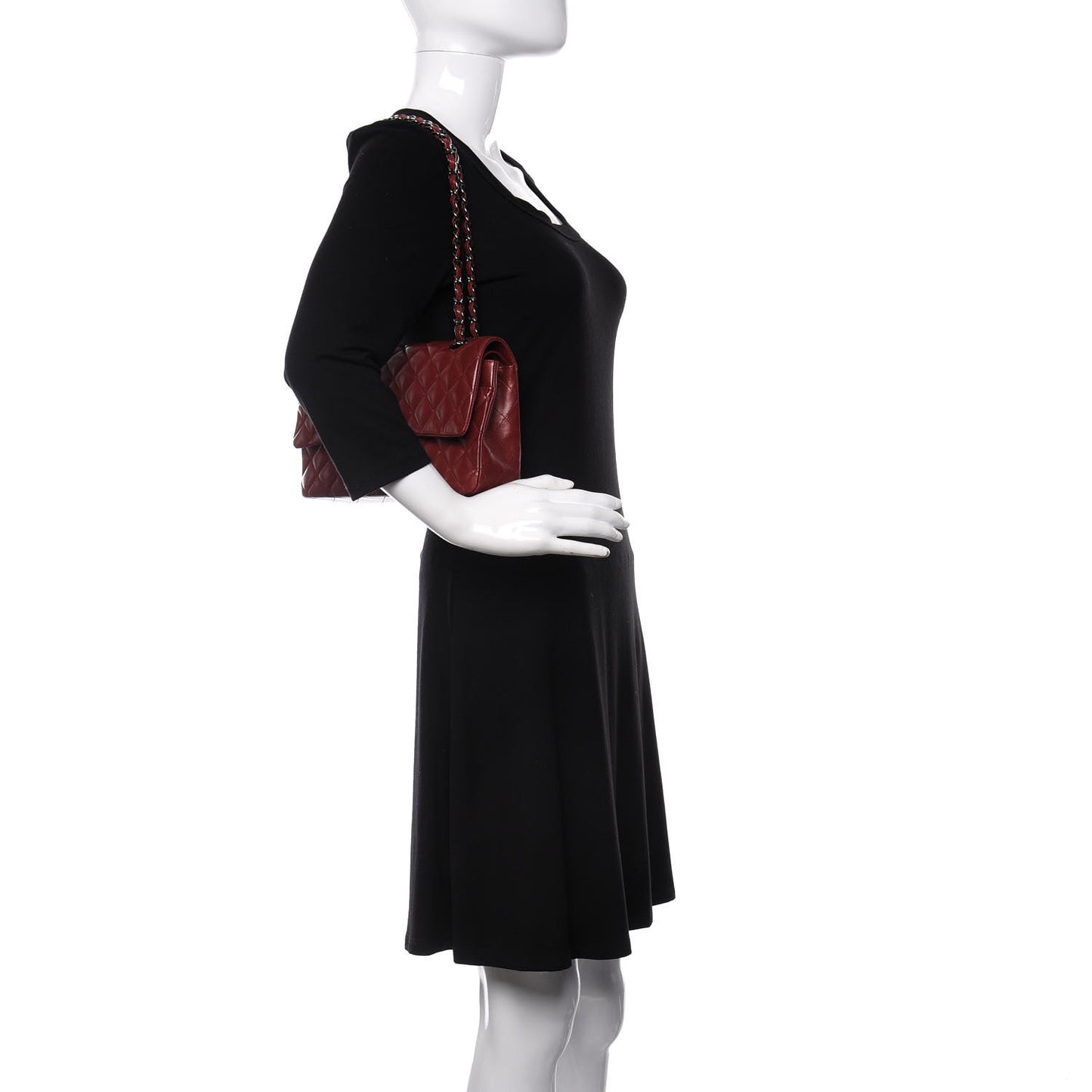 Lambskin Quilted Medium Double Flap Red