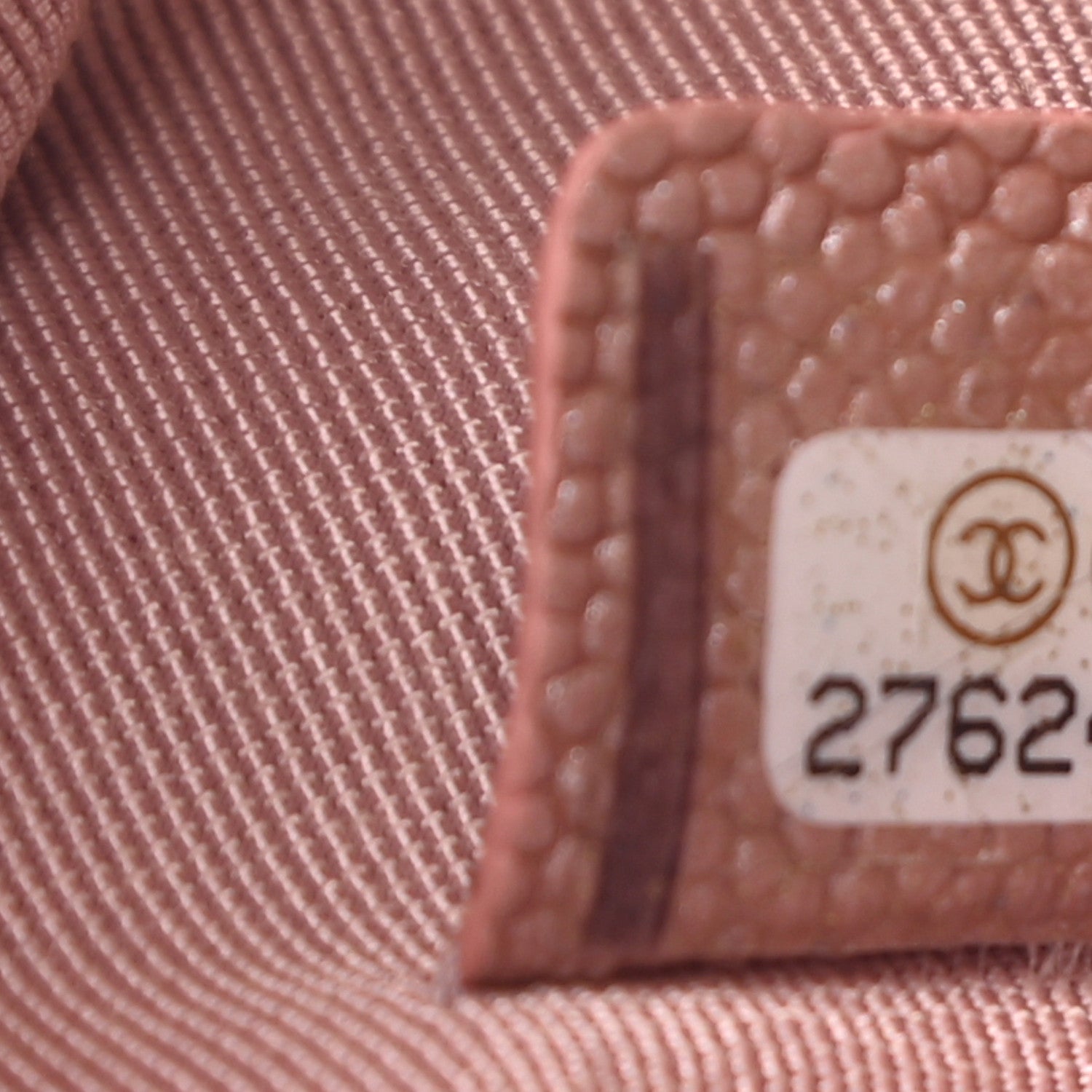 Chanel Metallic Caviar Chevron Quilted Small Vintage Mademoiselle Cosmetic Case Pink 7 of 7