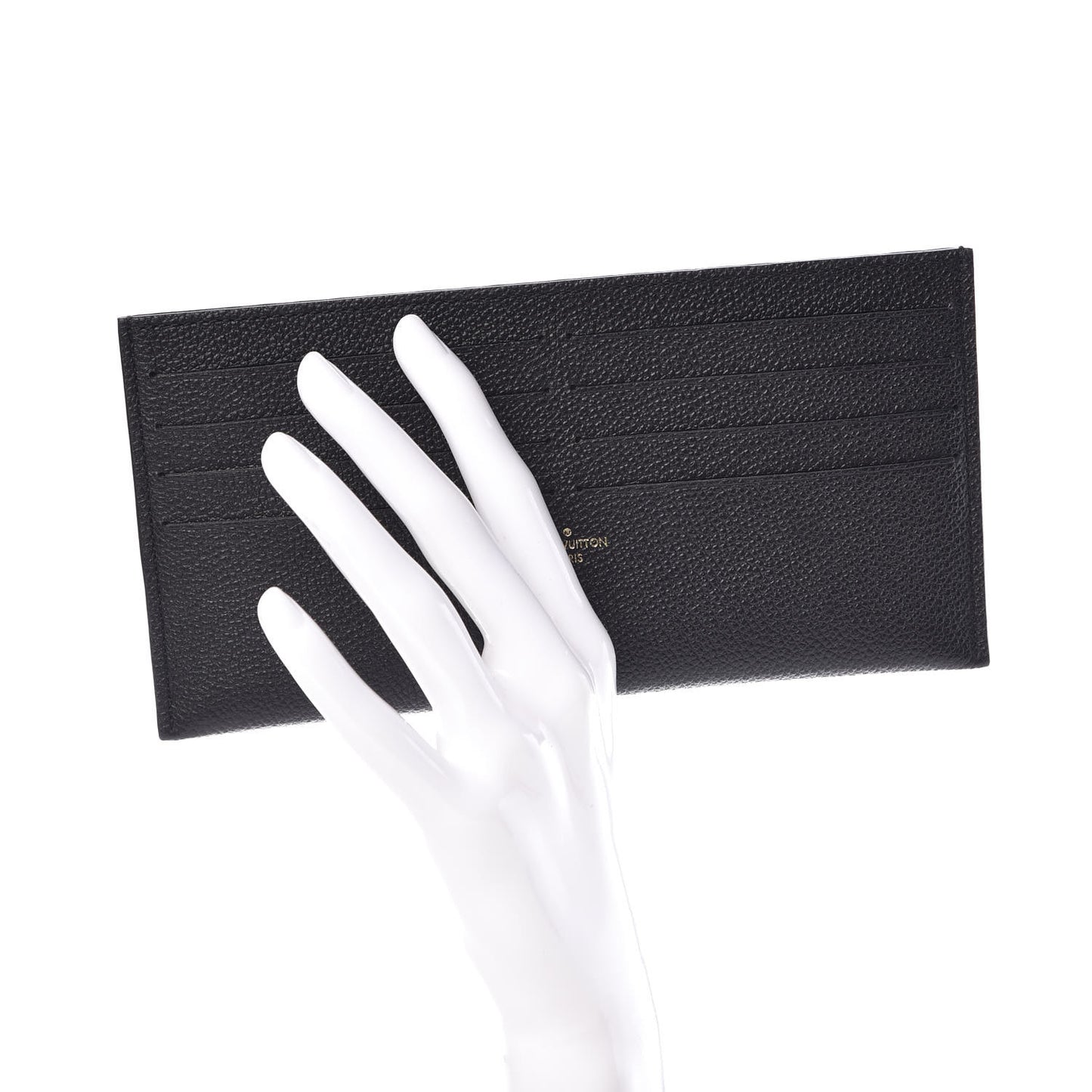 Calfskin Felicie Chain Wallet Card Holder Insert Black