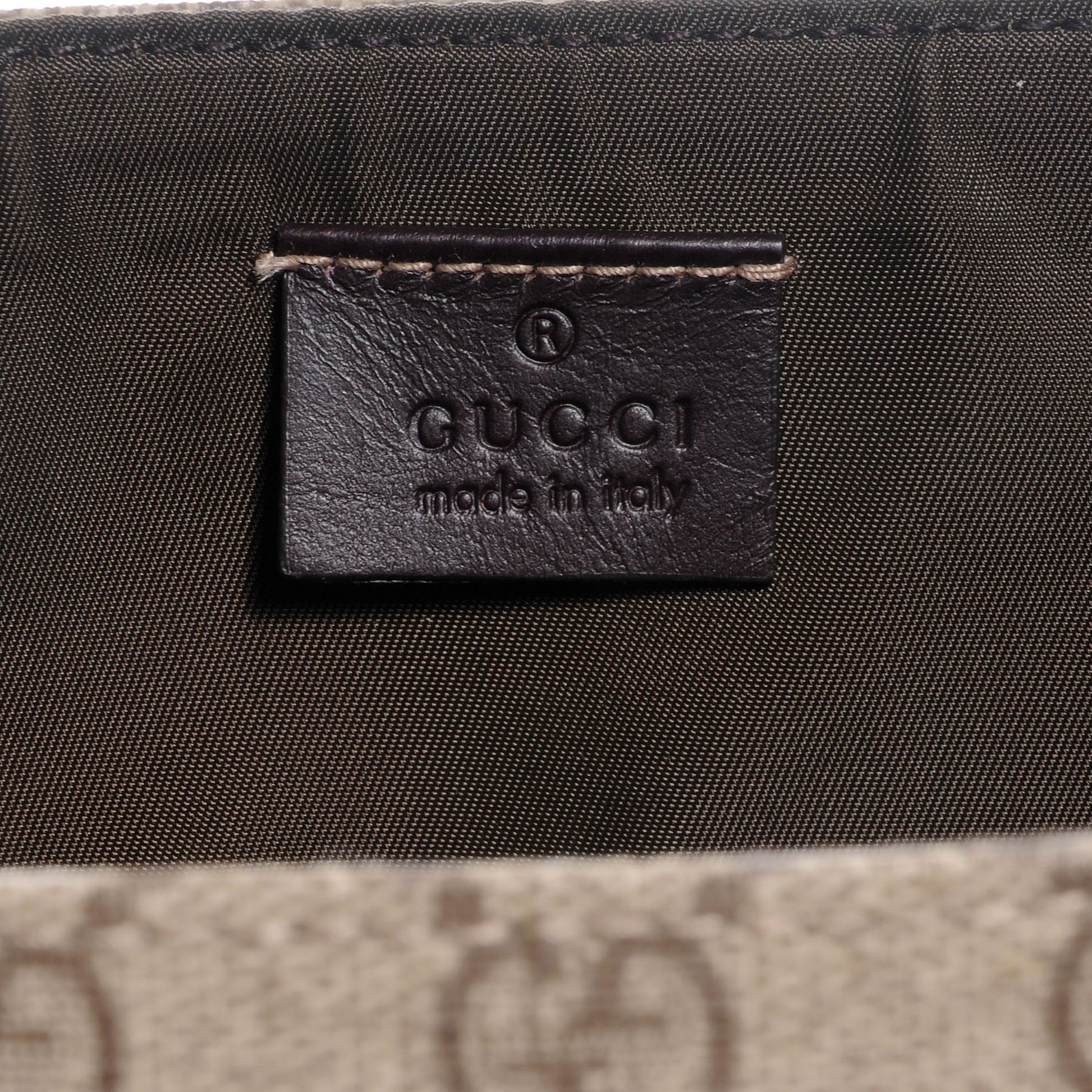 Gucci GG Supreme Monogram Selleria Calfskin Messenger Diaper Bag Beige Ebony Cocoa Dark Chocolate 6 of 7