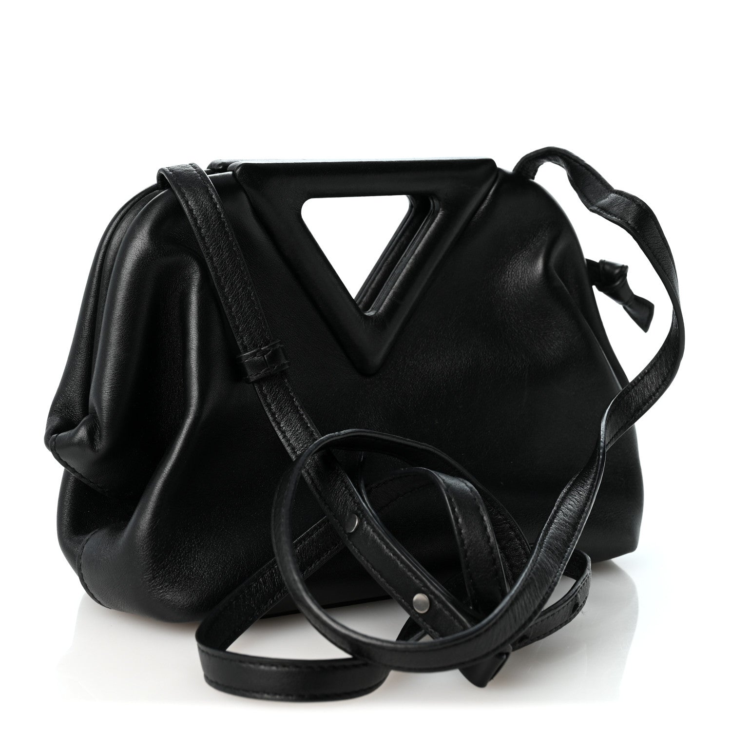 Bottega Veneta Calfskin Small The Point Triangle Bag Black 2 of 8