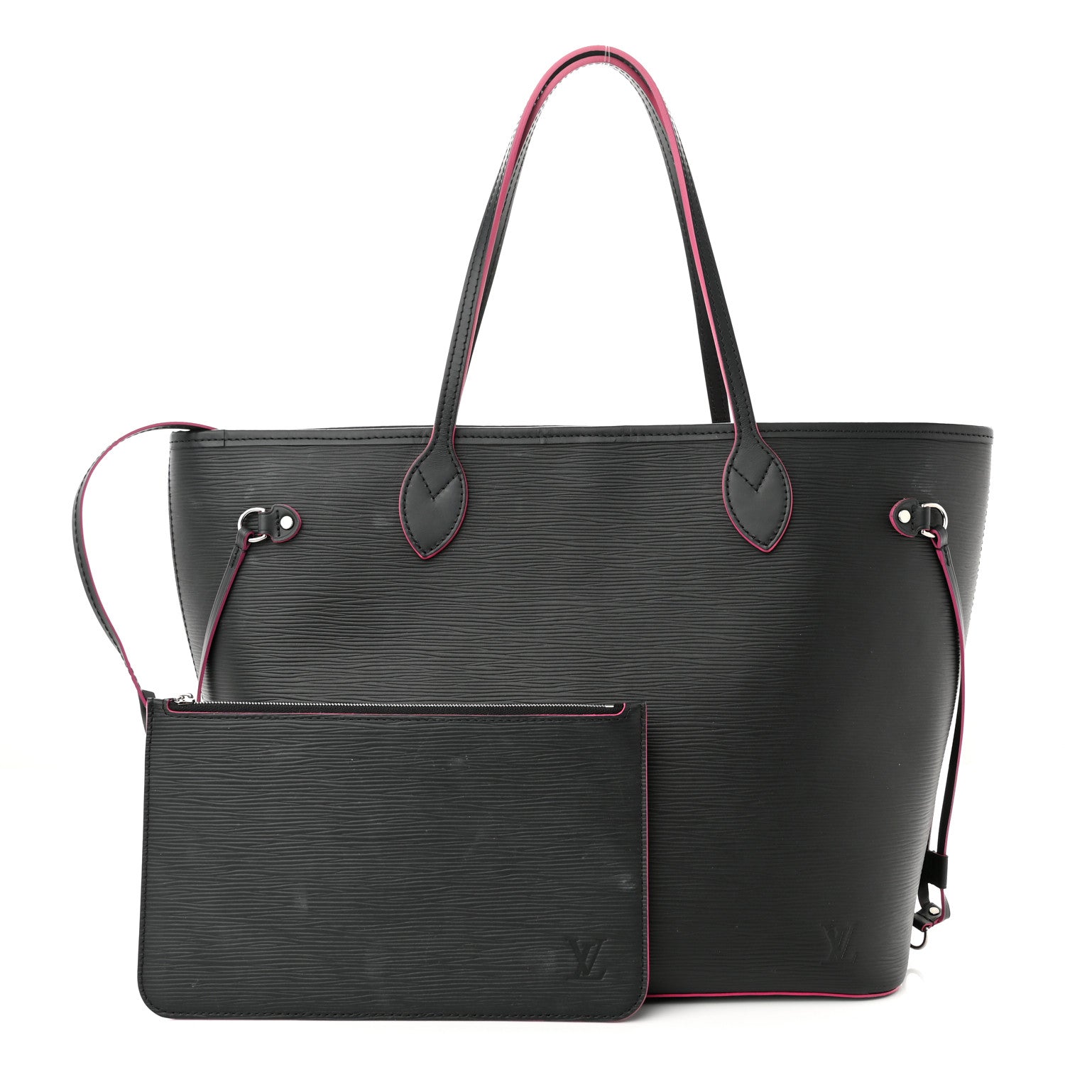 Louis Vuitton Epi Neverfull MM Black Hot Pink 1 of 12