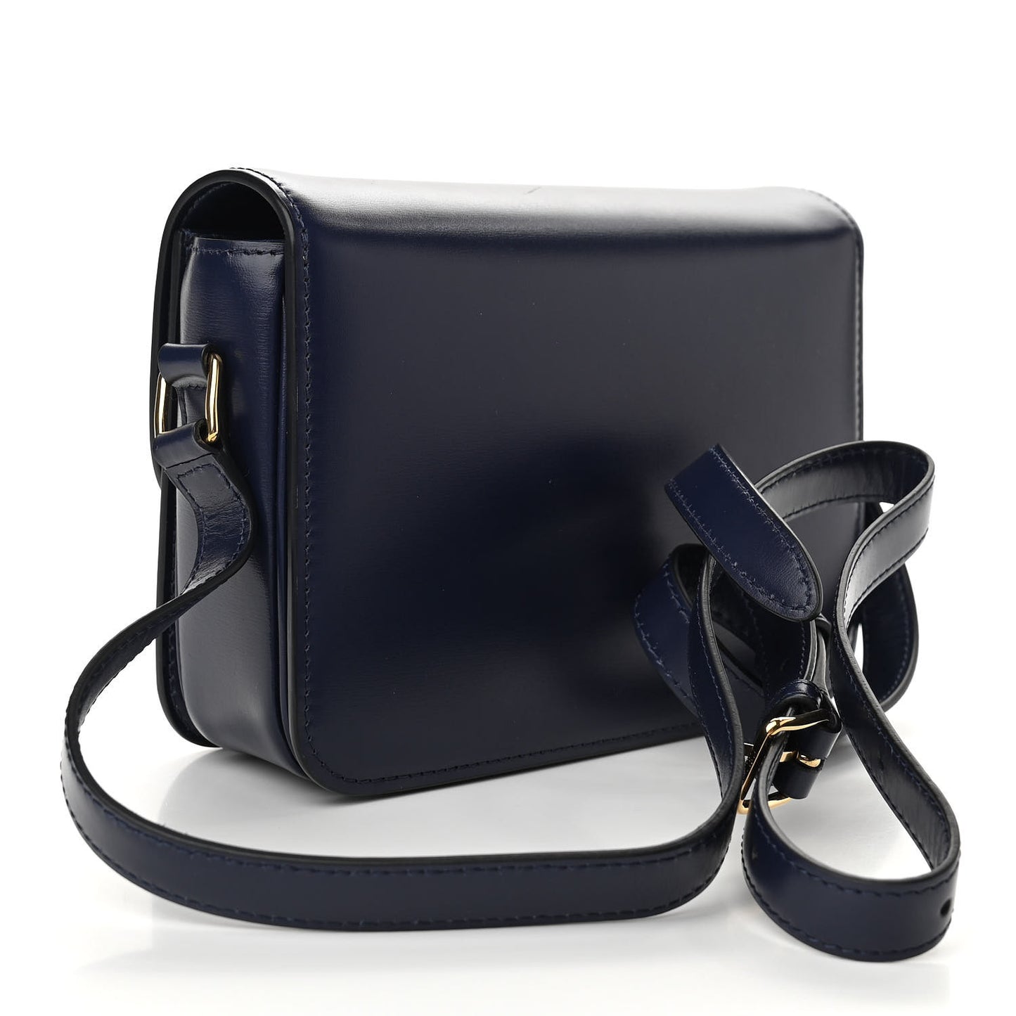 Shiny Calfskin Small Triomphe Dark Blue