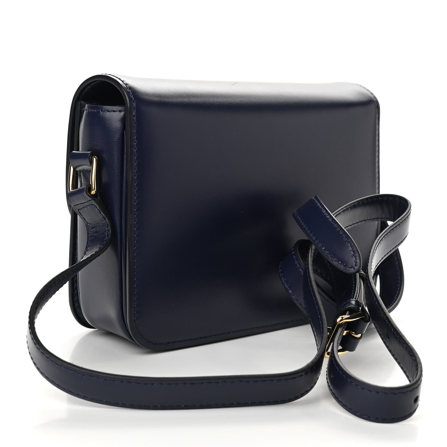 Celine Shiny Calfskin Small Triomphe Dark Blue 2 of 9