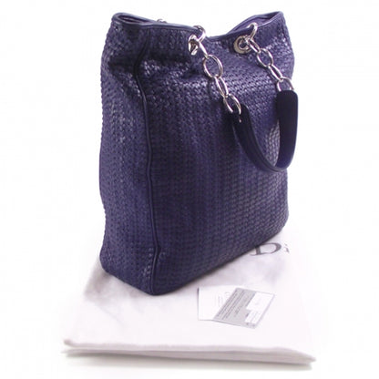 Christian Dior Woven Lady Dior LG Leather Tote 3 of 12