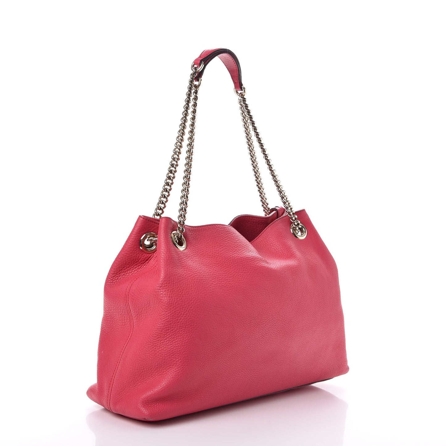 Pebbled Calfskin Medium Soho Chain Shoulder Bag Pink