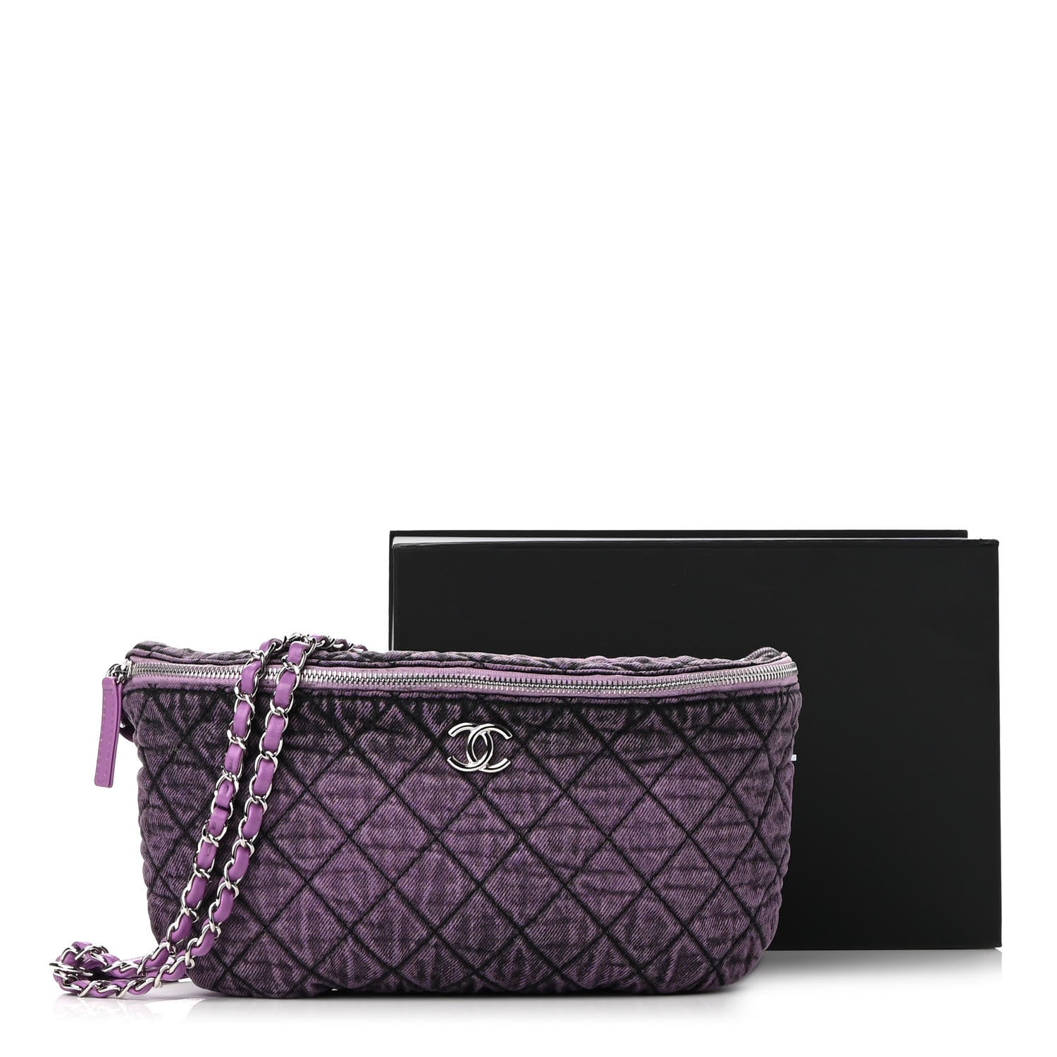 Chanel Denim Quilted Denimpression Waist Bag Purple 10 of 10