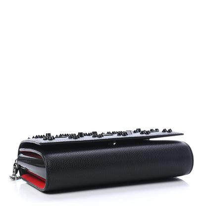 Christian Louboutin Calfskin Spikes Loubinthesky Paloma Clutch Black 3 of 4