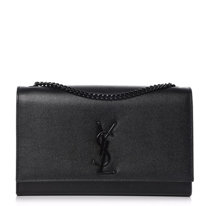 Saint Laurent Grain De Poudre Medium Classic Monogram Kate Satchel Black 1 of 7