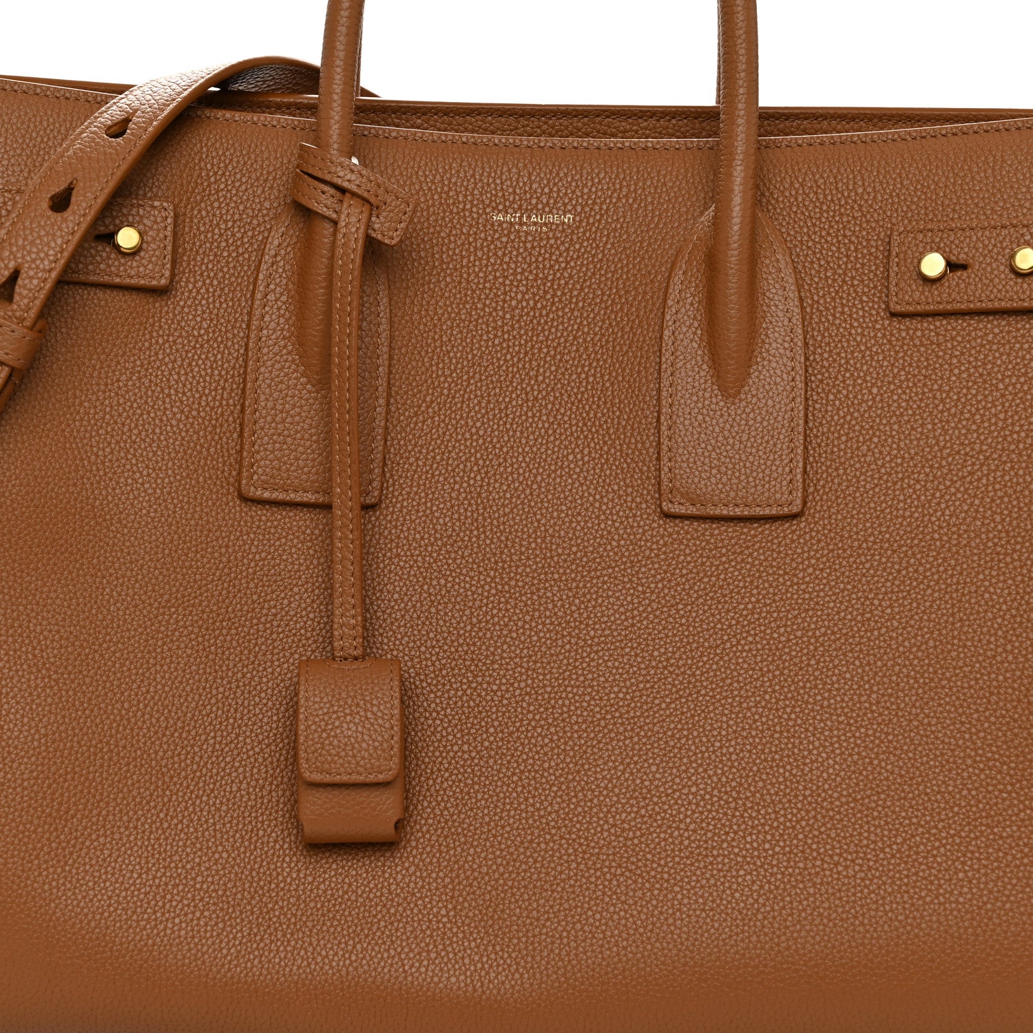 Saint Laurent Grained Calfskin Large Supple Sac De Jour Cinnamon 8 of 10