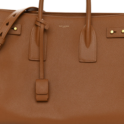 Saint Laurent Grained Calfskin Large Supple Sac De Jour Cinnamon 8 of 10