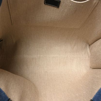 Chloe Denim Calfskin Large Braided Woody Ribbon Tote Blue 5 of 10