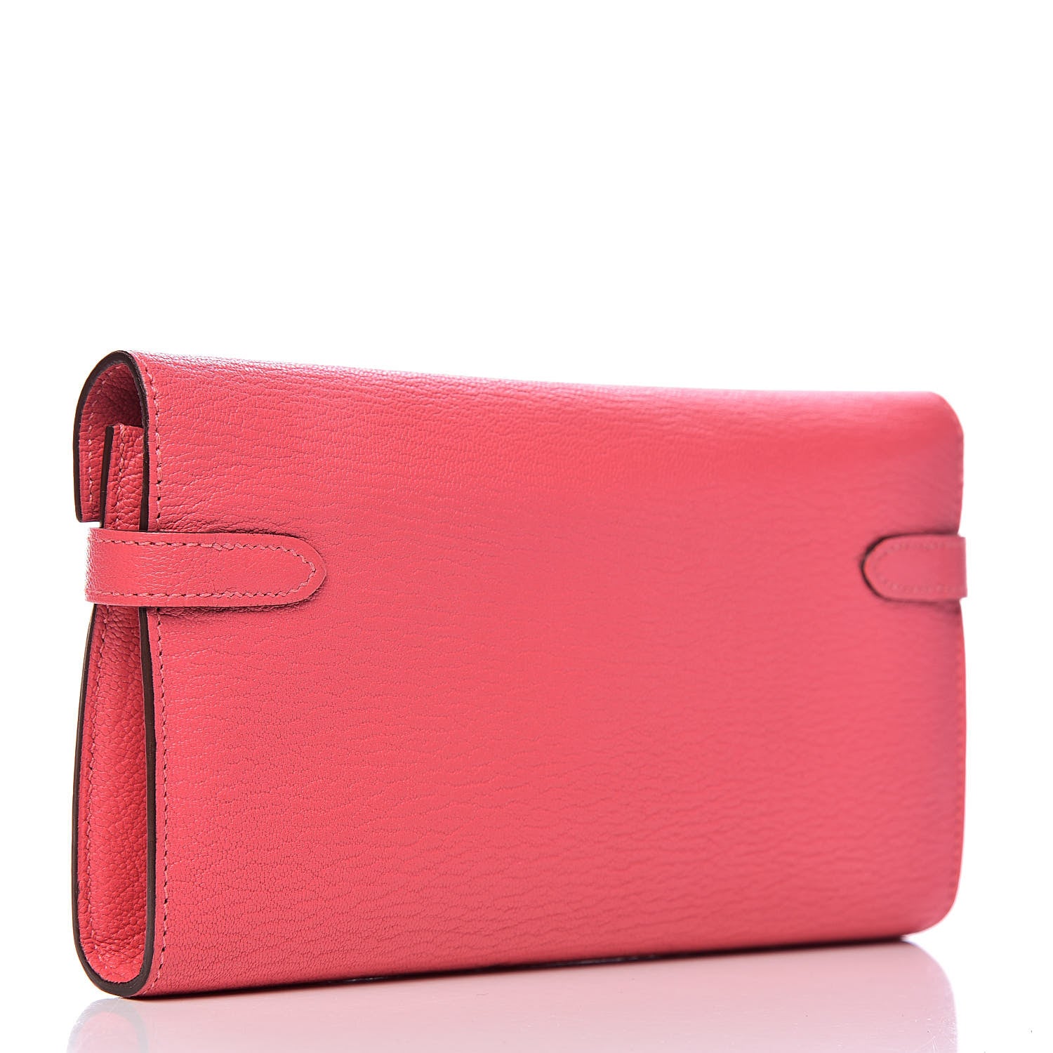 Hermes Chevre Mysore Kelly Longue Wallet Rose Lipstick 3 of 9