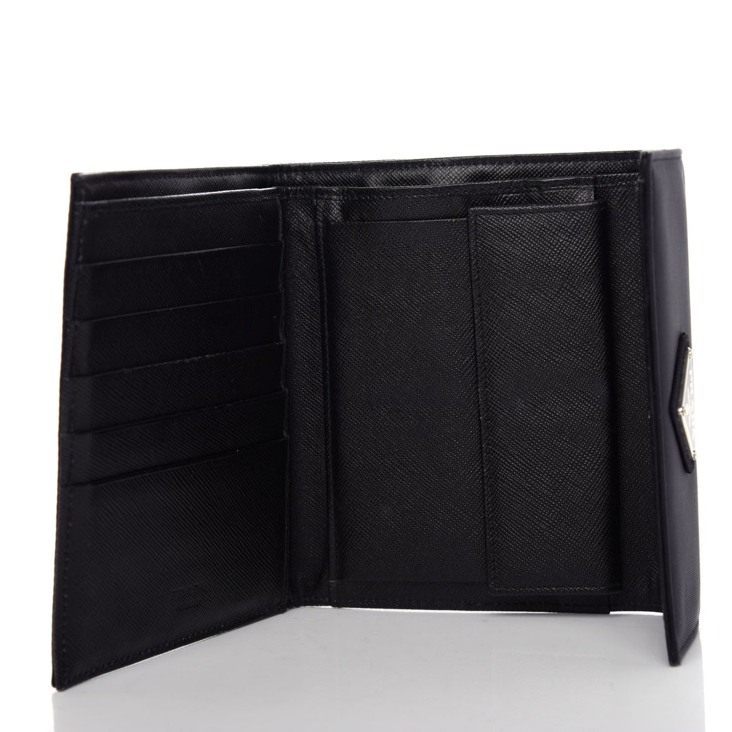 Nylon Tri-Fold Compact Wallet Black