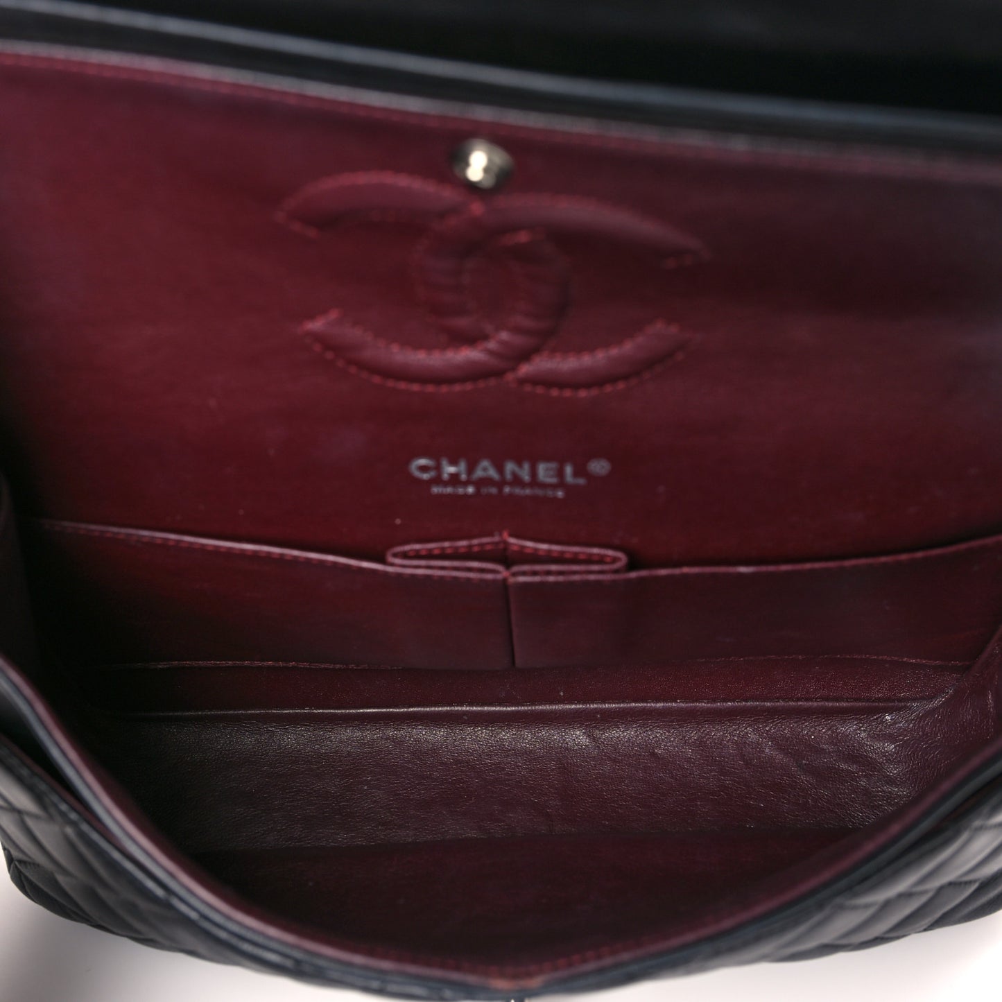 Lambskin Quilted Medium Double Flap Black