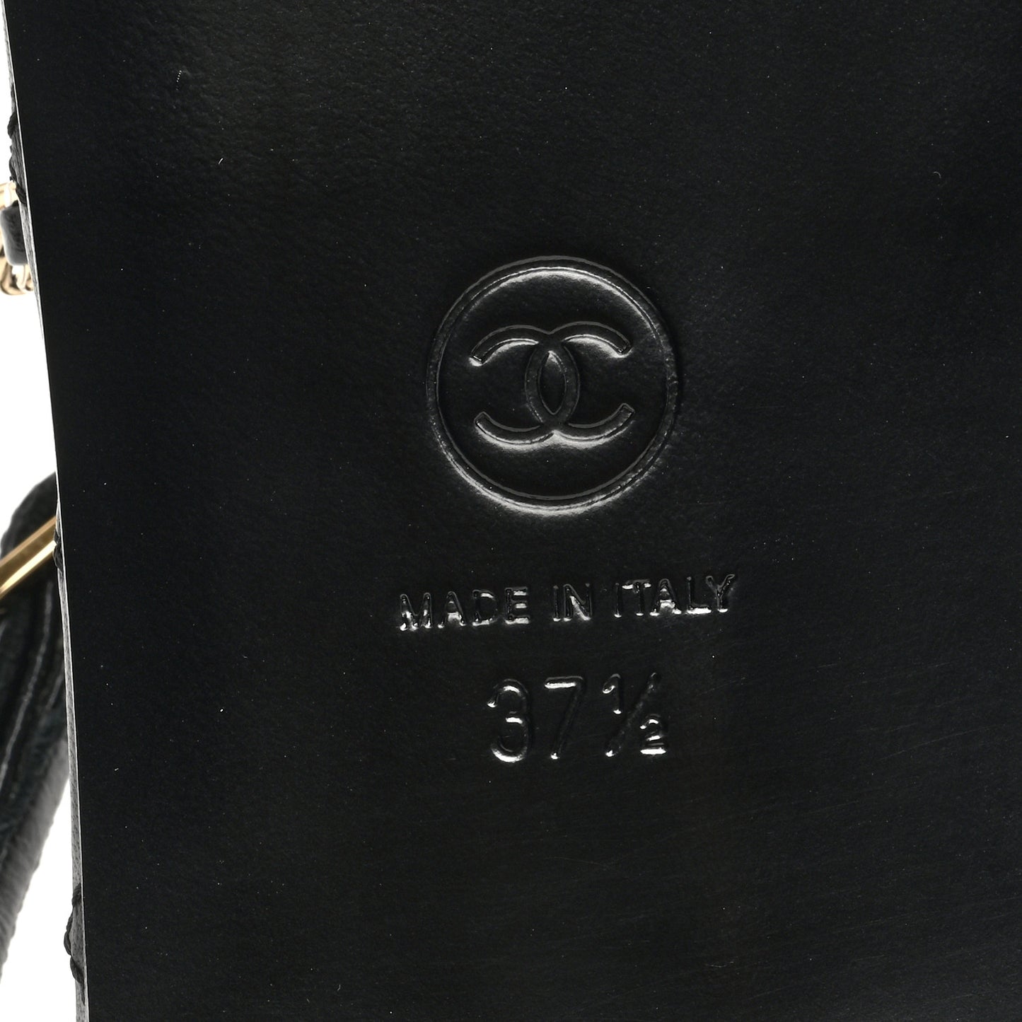 Calfskin Chain Sandals 37.5 Black