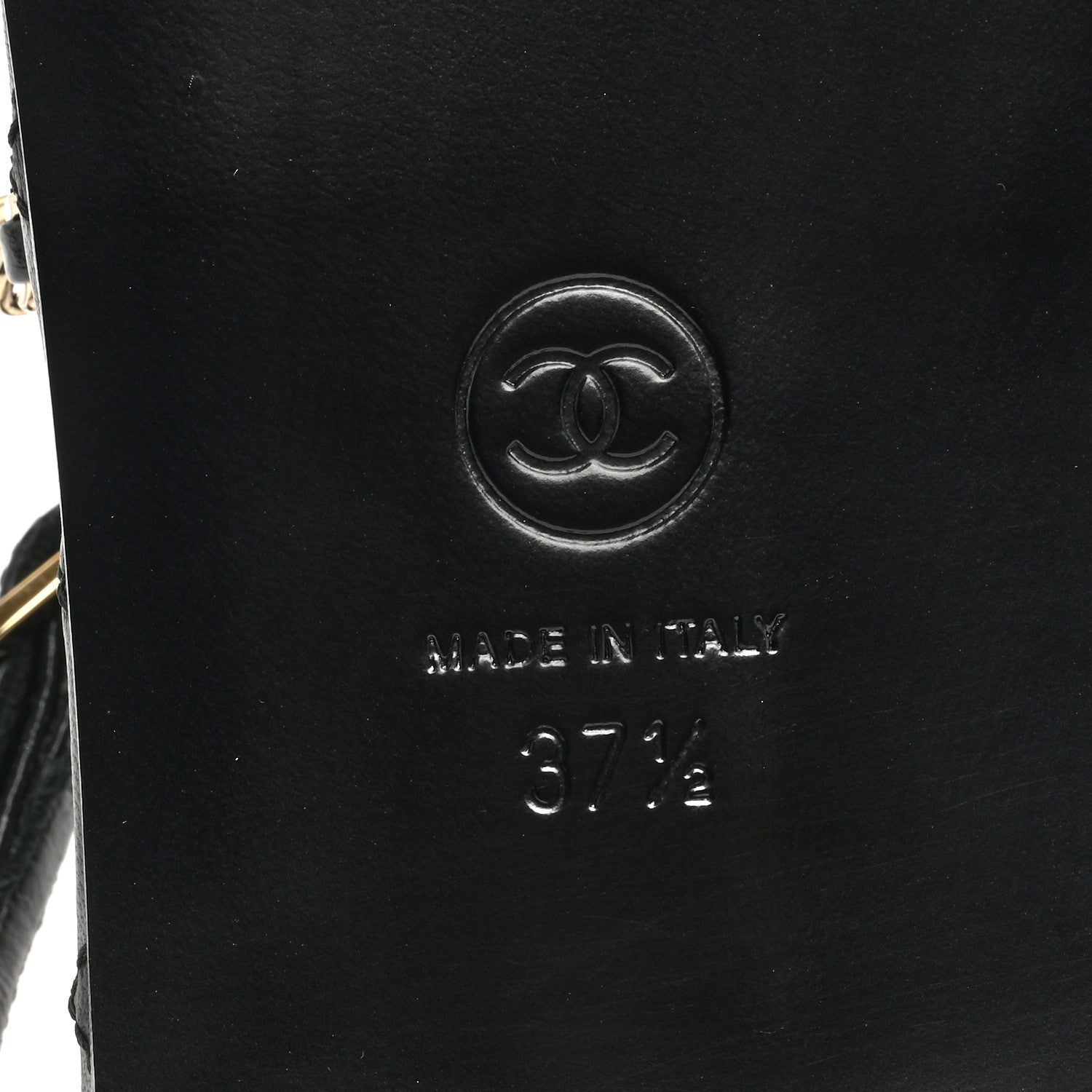 Chanel Calfskin Chain Sandals 37.5 Black 6 of 8