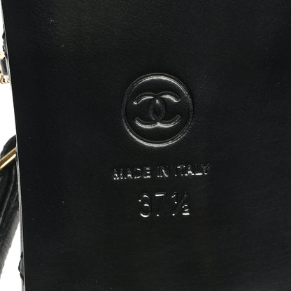 Chanel Calfskin Chain Sandals 37.5 Black 6 of 8