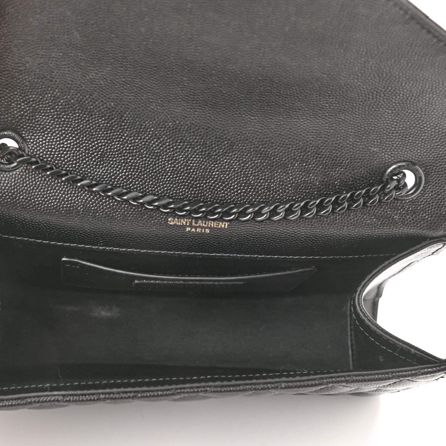 Saint Laurent Grain De Poudre Textured Mixed Matelasse Triquilt Small Monogram Satchel Black 5 of 8