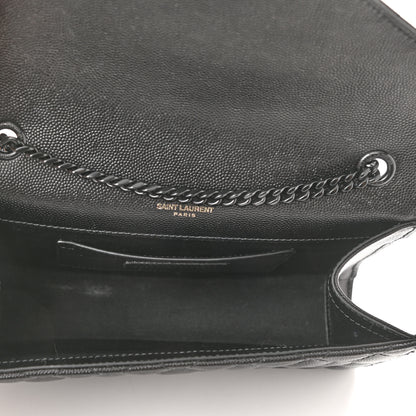 Saint Laurent Grain De Poudre Textured Mixed Matelasse Triquilt Small Monogram Satchel Black 5 of 8