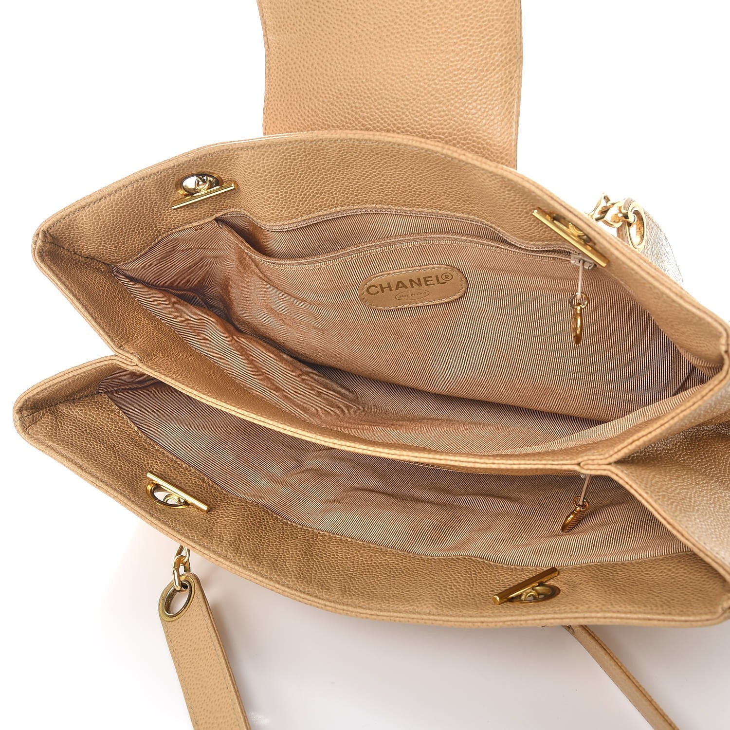Chanel Caviar CC Shopper Tote Beige 5 of 19