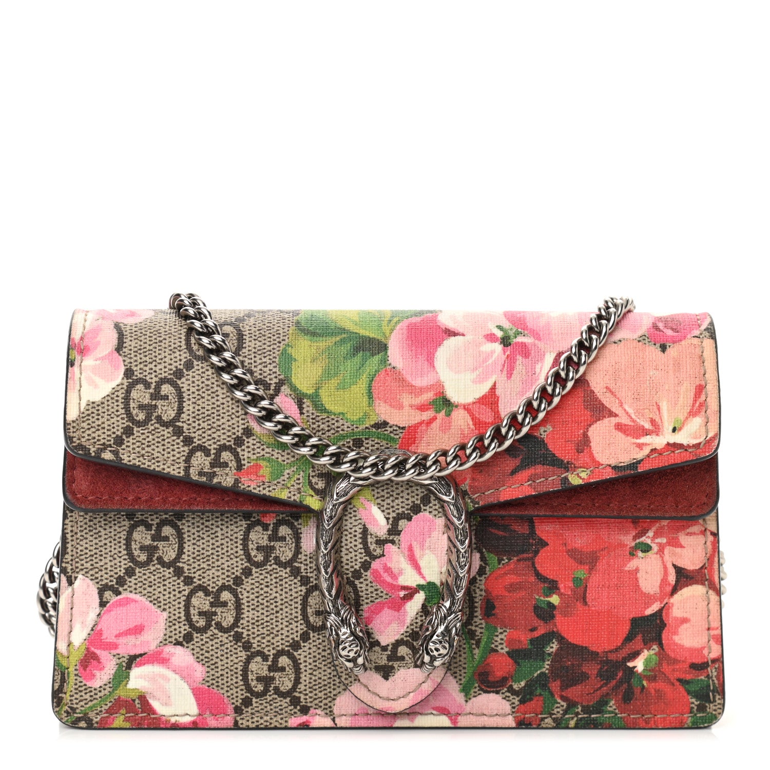 Gucci GG Supreme Monogram Blooms Super Mini Dionysus Shoulder Bag Beige Multicolor Dry Rose 1 of 11
