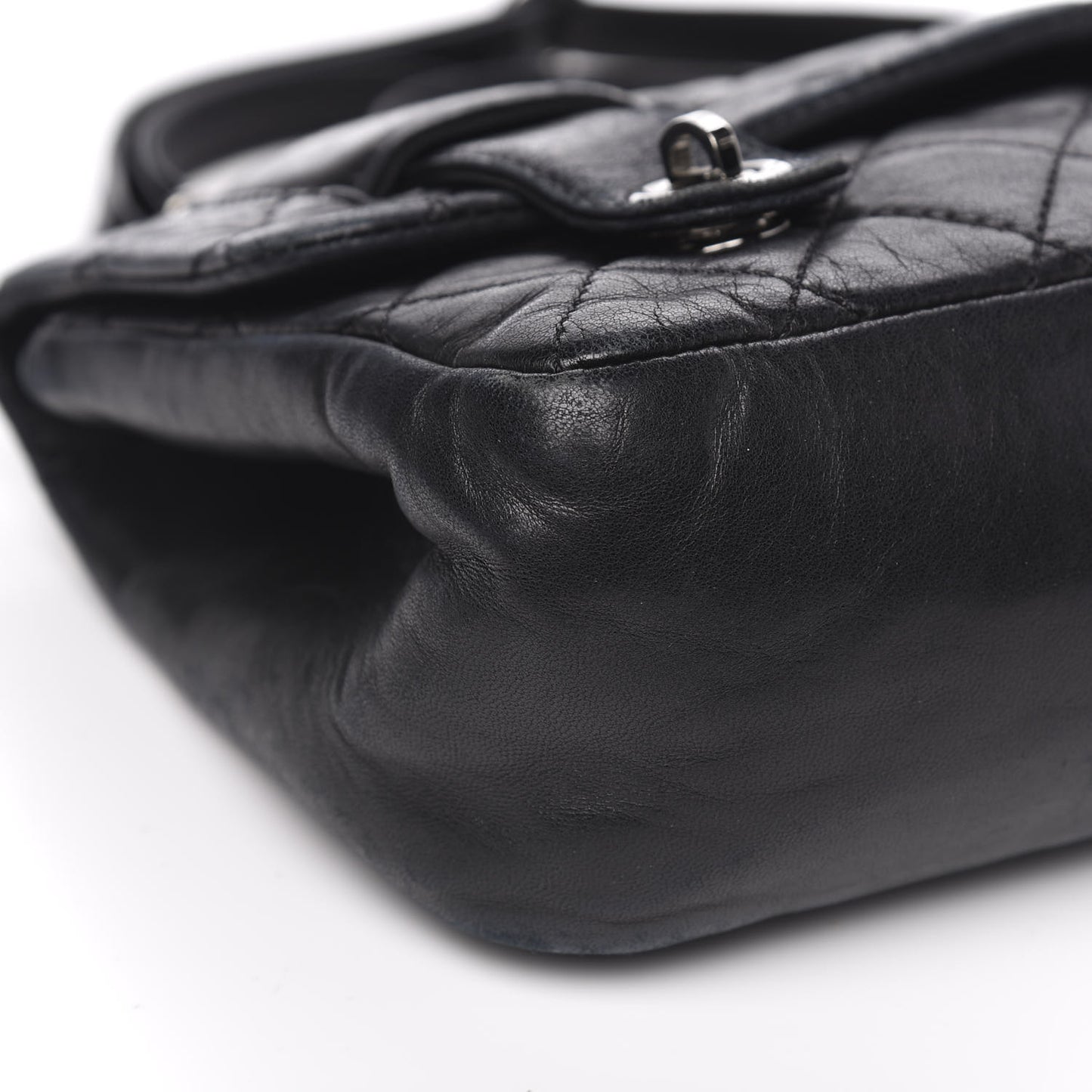 Lambskin Quilted Small Messenger Bag Black