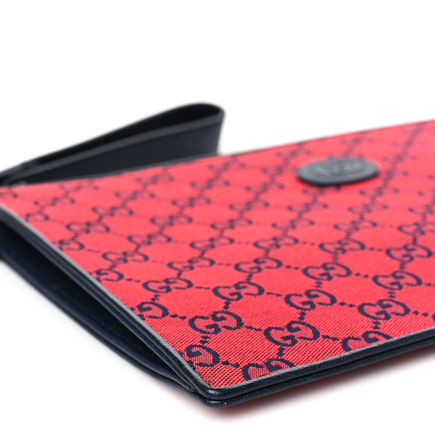 Gucci Monogram Multicolor Retro Interlocking G Wristlet Pouch Red Blue 9 of 11
