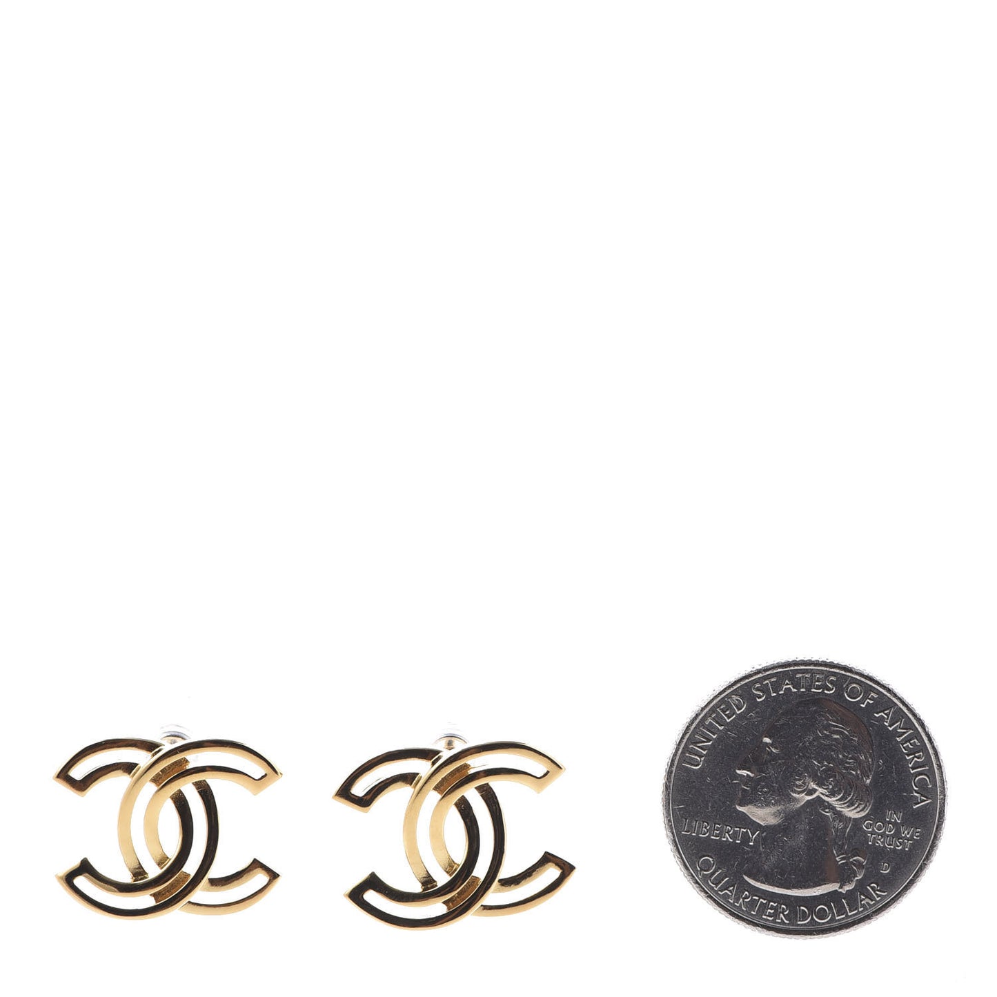 Metal Obazine CC Earrings Gold