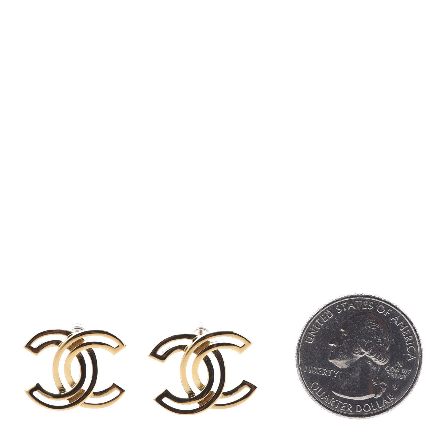 Chanel Metal Obazine CC Earrings Gold 2 of 6