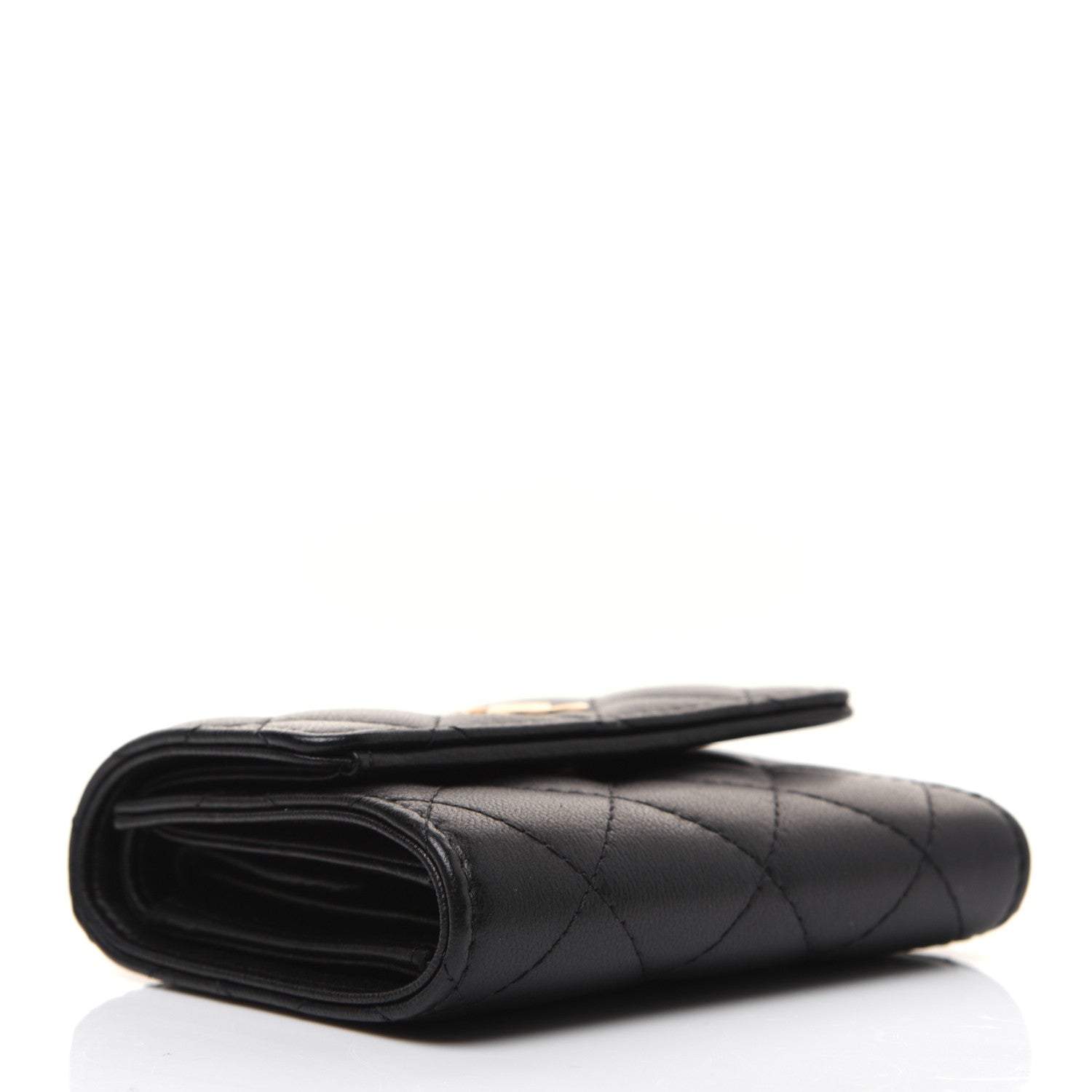Chanel Lambskin Quilted Small Compact Wallet Black 4 of 13