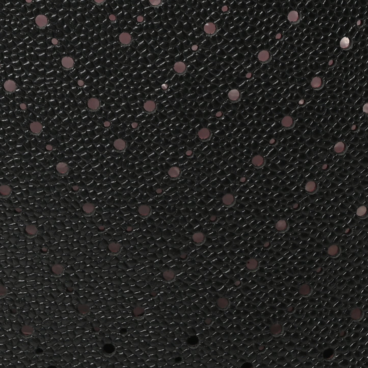 Perforated Grained Calfskin Large Shopping Tote Black