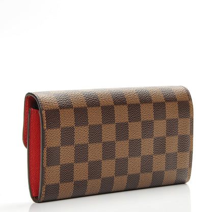 Louis Vuitton Damier Ebene Emilie Wallet Red 3 of 6