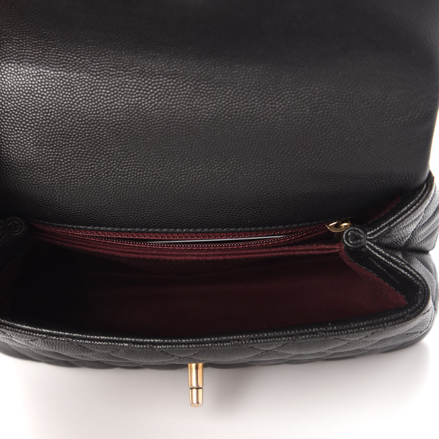 Caviar Quilted Mini Coco Handle Flap Black