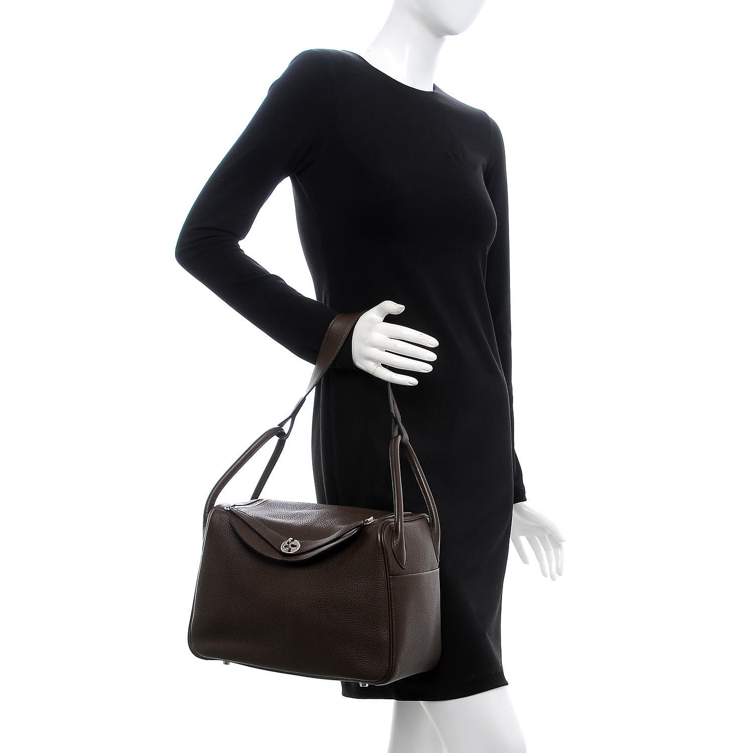 Hermes Taurillon Clemence Lindy 30 Cafe 2 of 7