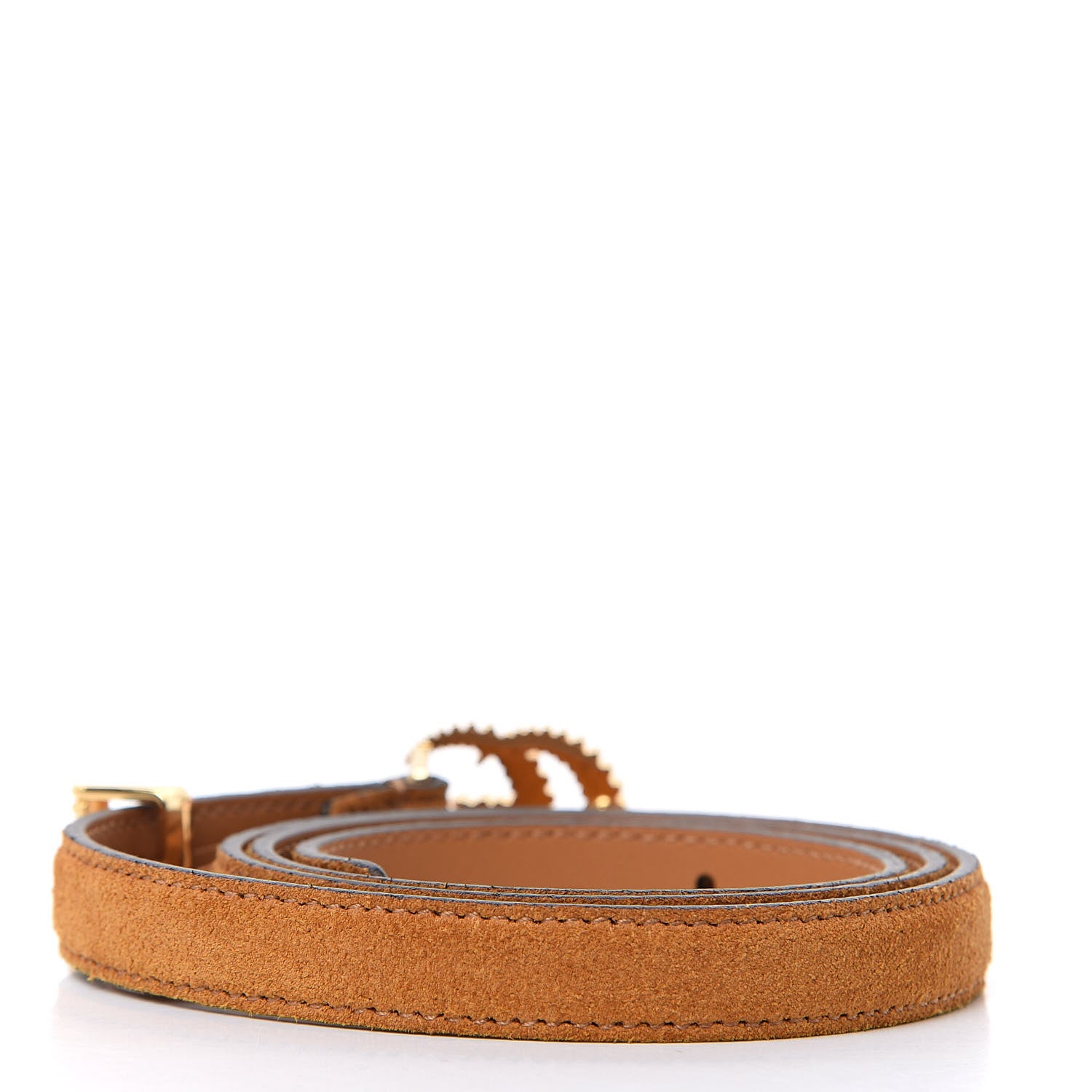 Gucci Suede Torchon Double G 15mm Belt 80 32 Vintage Sun Oil 3 of 5