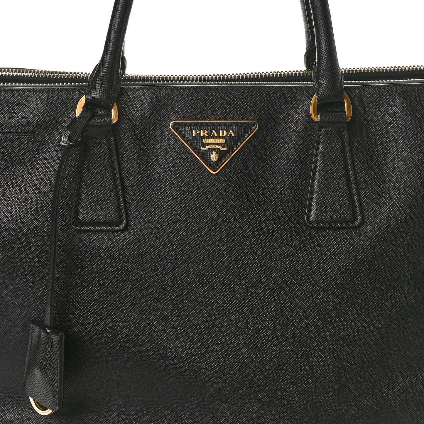 Saffiano Lux Large Galleria Double Zip Tote Black