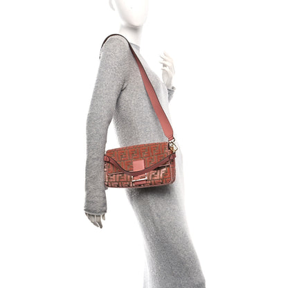 Fendi Velvet Jacquard Crystal FF Baguette Macaron 2 of 10