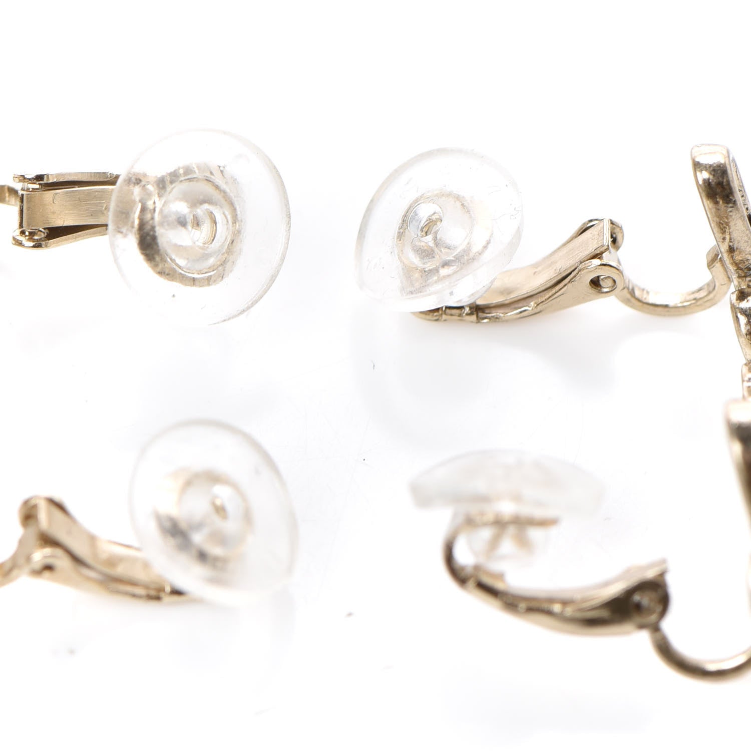Chanel Metal Logo CC Turnlock Clip On Earrings Gold 3 of 4
