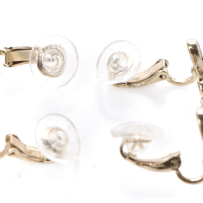 Chanel Metal Logo CC Turnlock Clip On Earrings Gold 3 of 4