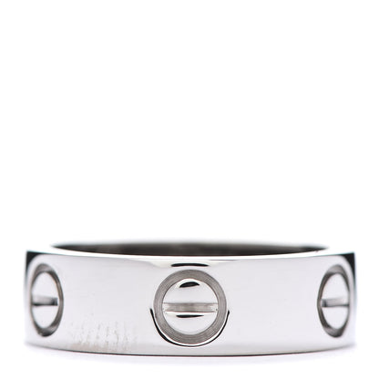 Cartier 18K White Gold 5.5mm LOVE Ring 51 5.75 1 of 5